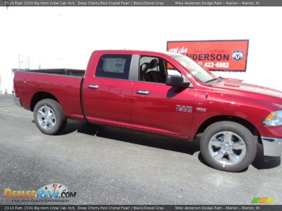 2014 Ram 1500 Big Horn Crew Cab 4x4 Deep Cherry Red Crystal Pearl / Black/Diesel Gray Photo #2