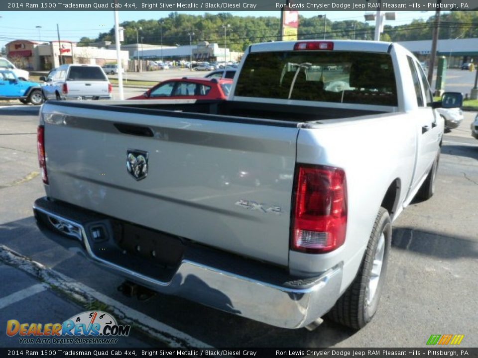 2014 Ram 1500 Tradesman Quad Cab 4x4 Bright Silver Metallic / Black/Diesel Gray Photo #6
