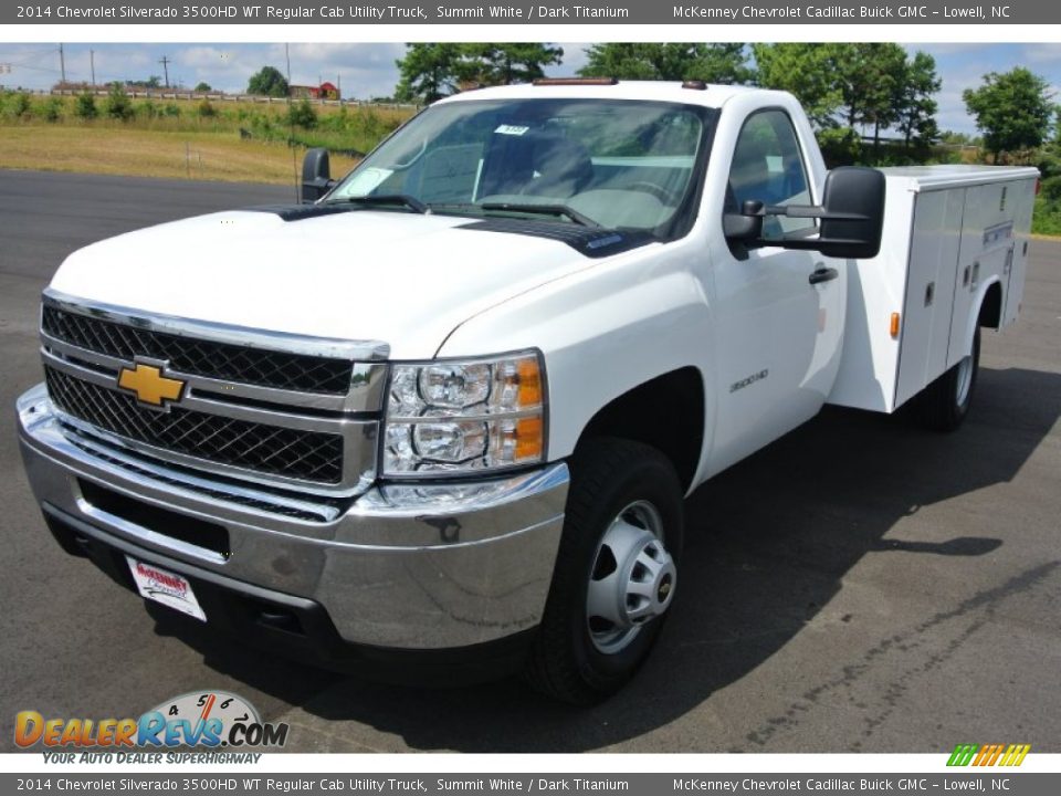2014 Chevrolet Silverado 3500HD WT Regular Cab Utility Truck Summit White / Dark Titanium Photo #2