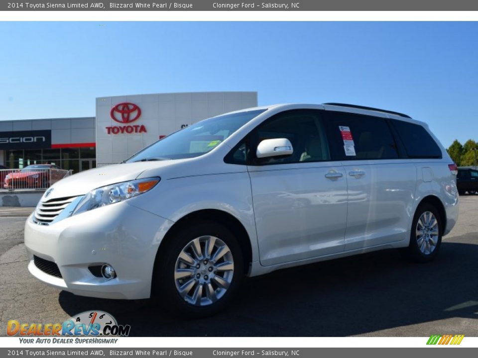 2014 Toyota Sienna Limited AWD Blizzard White Pearl / Bisque Photo #1