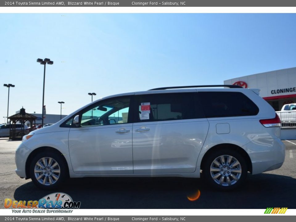 2014 Toyota Sienna Limited AWD Blizzard White Pearl / Bisque Photo #2