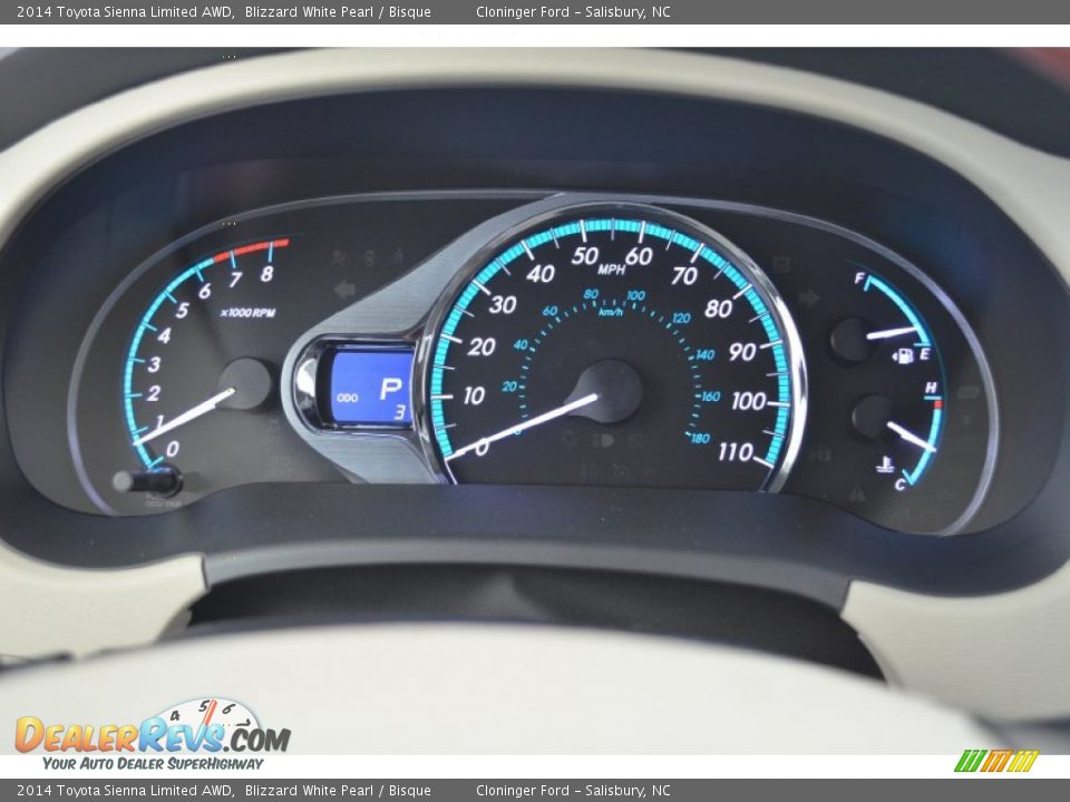 2014 Toyota Sienna Limited AWD Gauges Photo #26