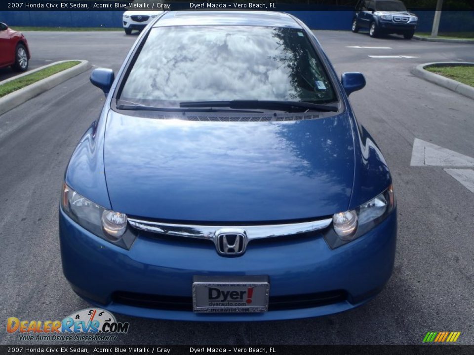 2007 Honda Civic EX Sedan Atomic Blue Metallic / Gray Photo #2