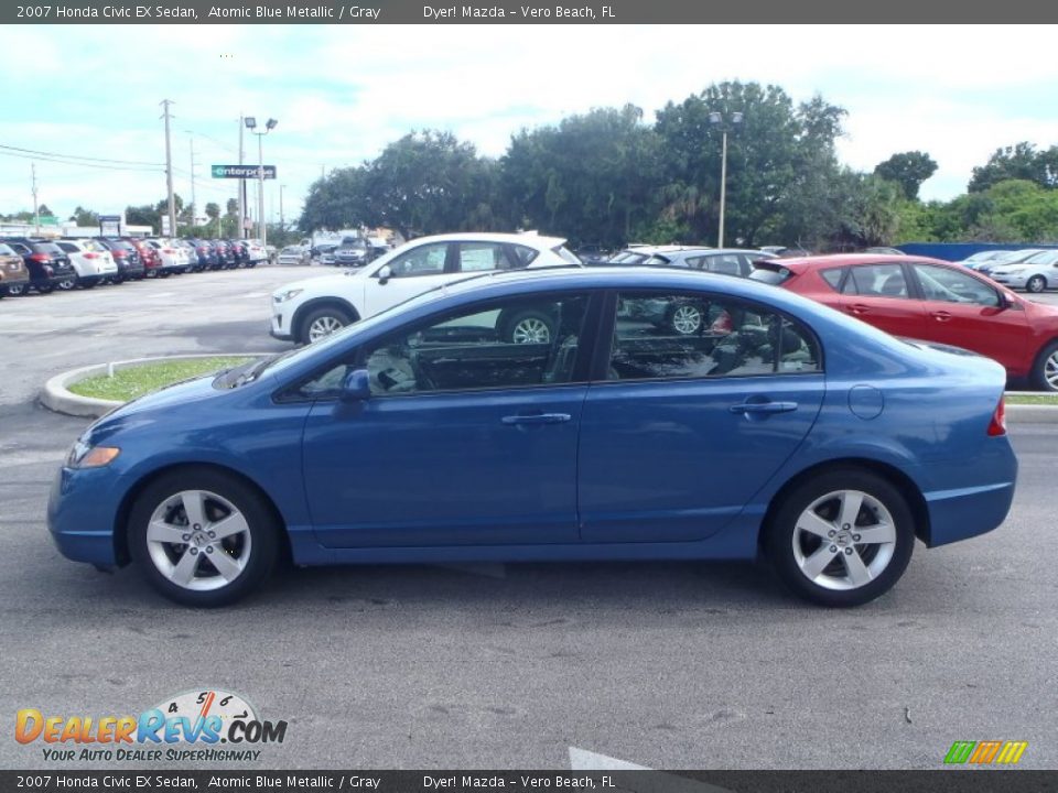 2007 Honda Civic EX Sedan Atomic Blue Metallic / Gray Photo #3