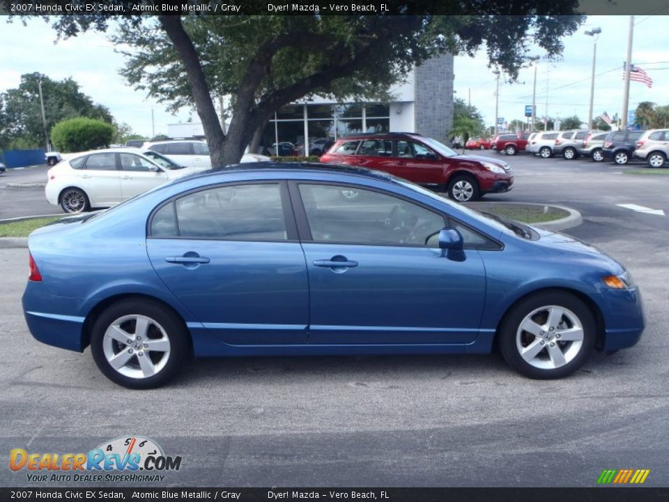 2007 Honda Civic EX Sedan Atomic Blue Metallic / Gray Photo #6