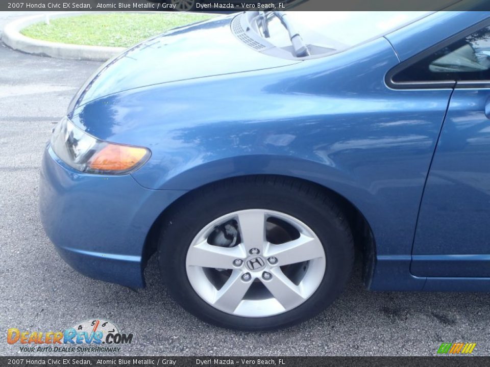 2007 Honda Civic EX Sedan Atomic Blue Metallic / Gray Photo #7