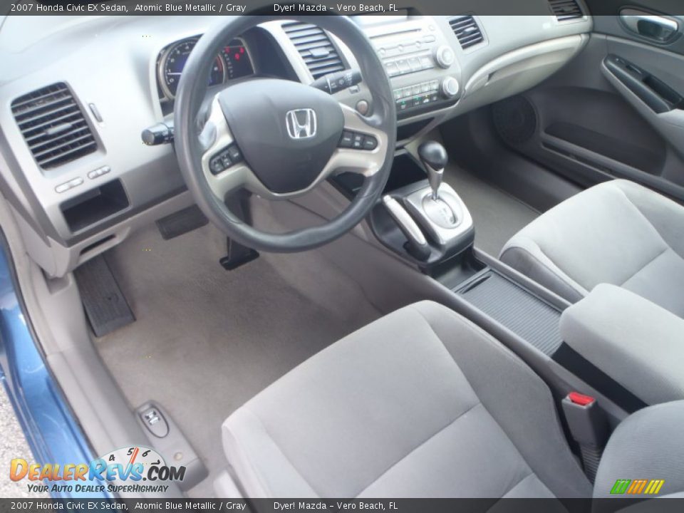 2007 Honda Civic EX Sedan Atomic Blue Metallic / Gray Photo #11
