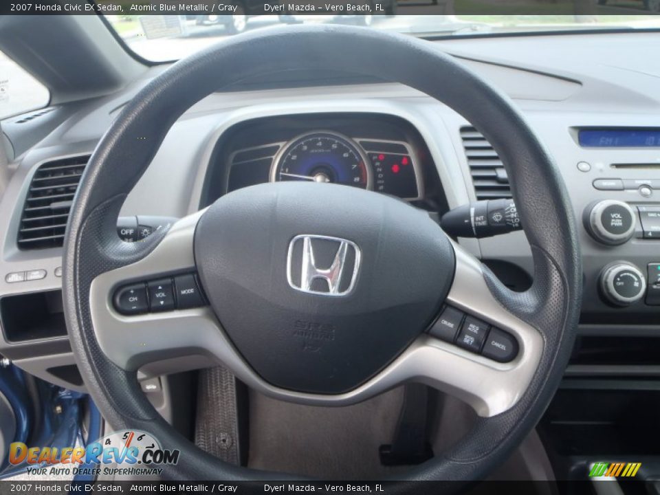 2007 Honda Civic EX Sedan Atomic Blue Metallic / Gray Photo #14