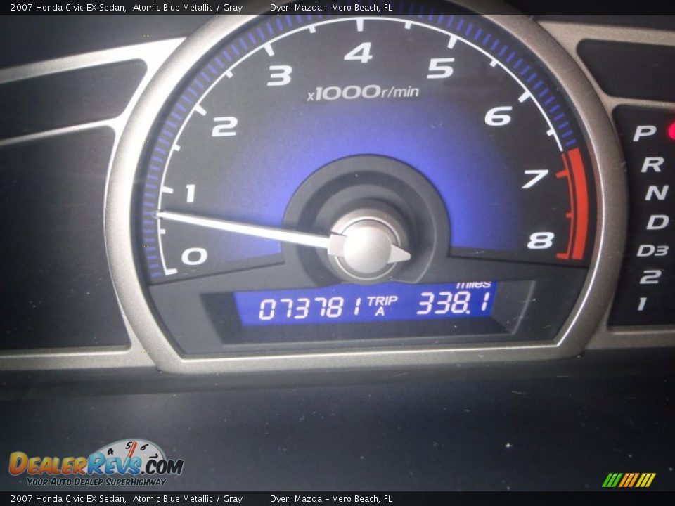 2007 Honda Civic EX Sedan Atomic Blue Metallic / Gray Photo #15