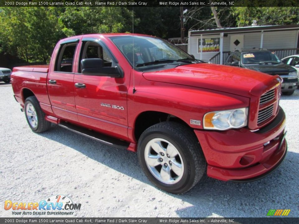 2003 Dodge Ram 1500 Laramie Quad Cab 4x4 Flame Red / Dark Slate Gray Photo #1