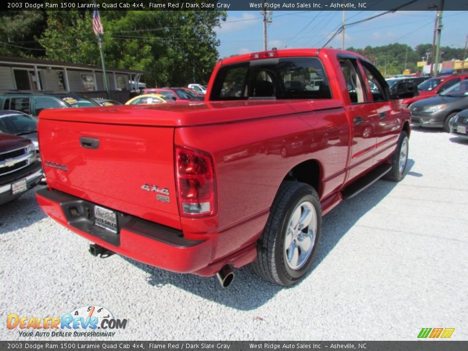 2003 Dodge Ram 1500 Laramie Quad Cab 4x4 Flame Red / Dark Slate Gray Photo #5