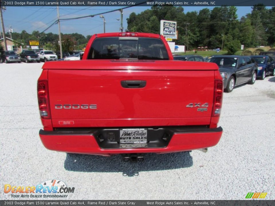 2003 Dodge Ram 1500 Laramie Quad Cab 4x4 Flame Red / Dark Slate Gray Photo #6