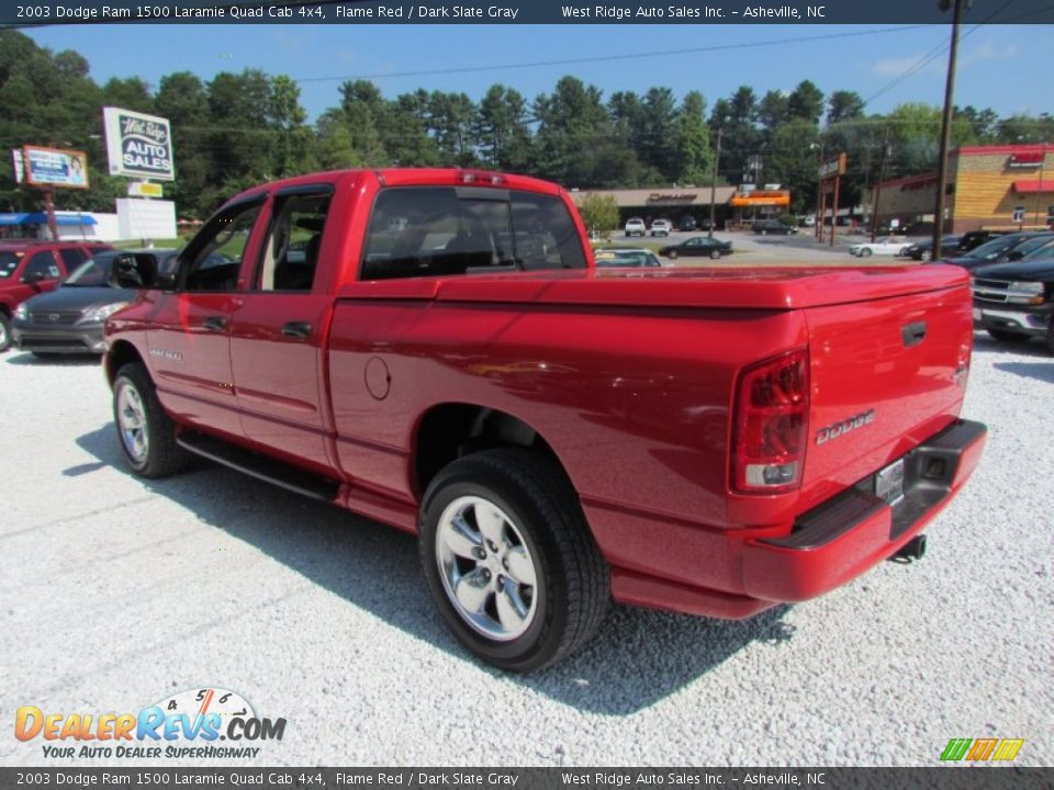 2003 Dodge Ram 1500 Laramie Quad Cab 4x4 Flame Red / Dark Slate Gray Photo #7