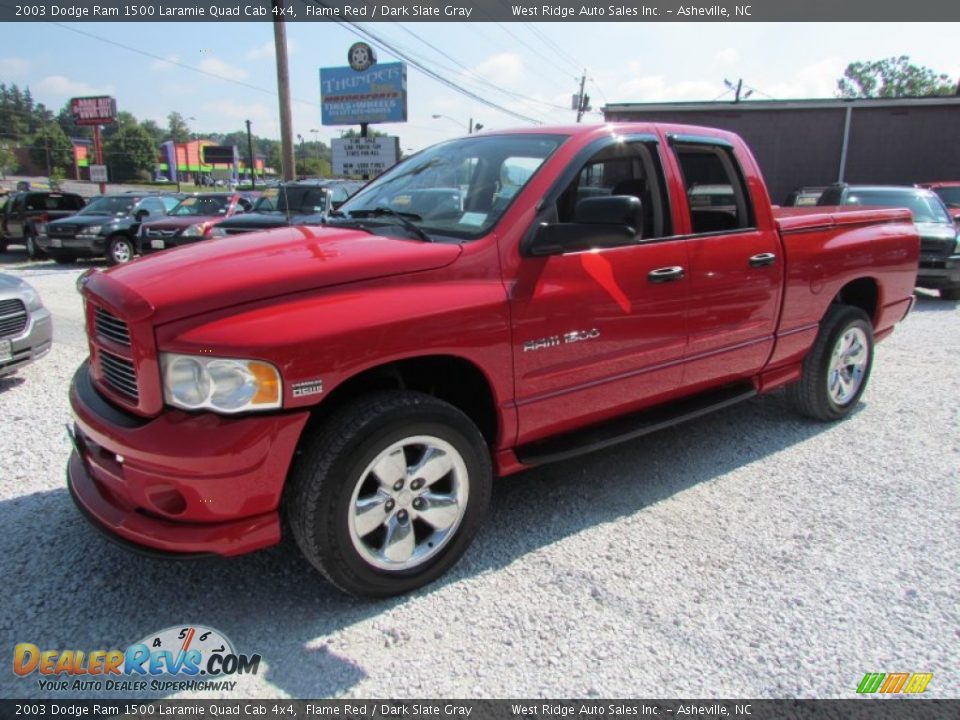 2003 Dodge Ram 1500 Laramie Quad Cab 4x4 Flame Red / Dark Slate Gray Photo #10
