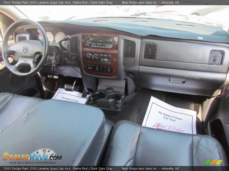 2003 Dodge Ram 1500 Laramie Quad Cab 4x4 Flame Red / Dark Slate Gray Photo #17
