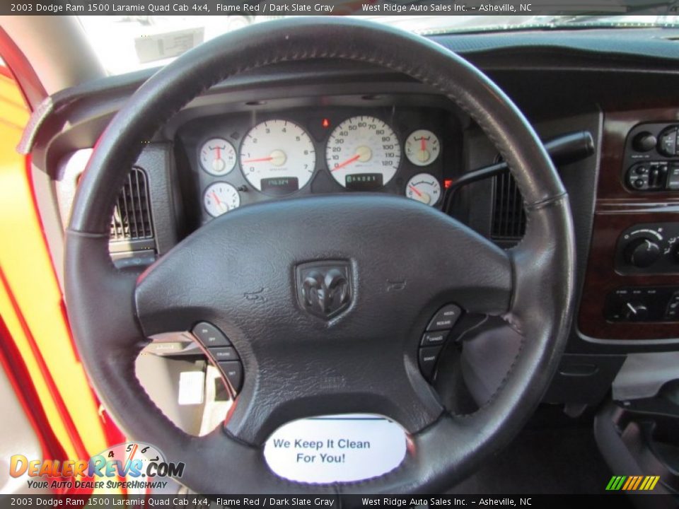 2003 Dodge Ram 1500 Laramie Quad Cab 4x4 Flame Red / Dark Slate Gray Photo #24