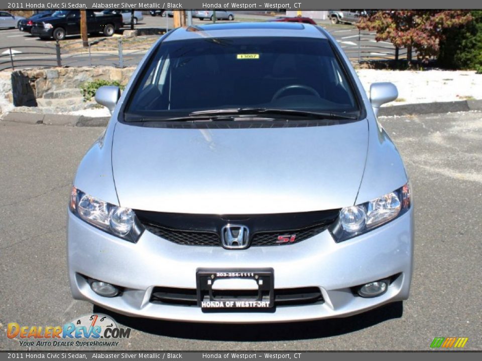 2011 Honda Civic Si Sedan Alabaster Silver Metallic / Black Photo #2