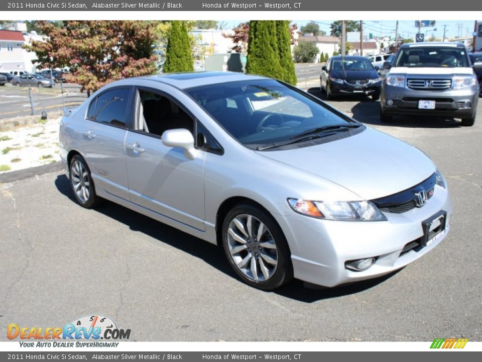 2011 Honda Civic Si Sedan Alabaster Silver Metallic / Black Photo #3