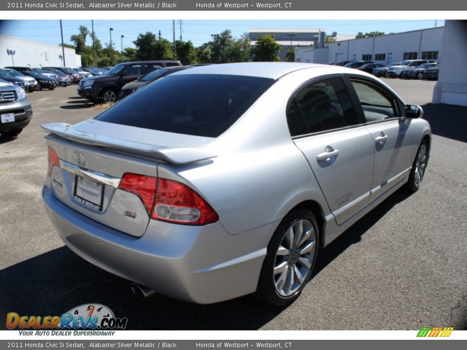 2011 Honda Civic Si Sedan Alabaster Silver Metallic / Black Photo #6