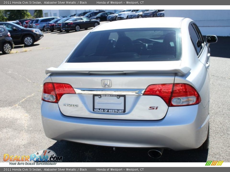 2011 Honda Civic Si Sedan Alabaster Silver Metallic / Black Photo #7