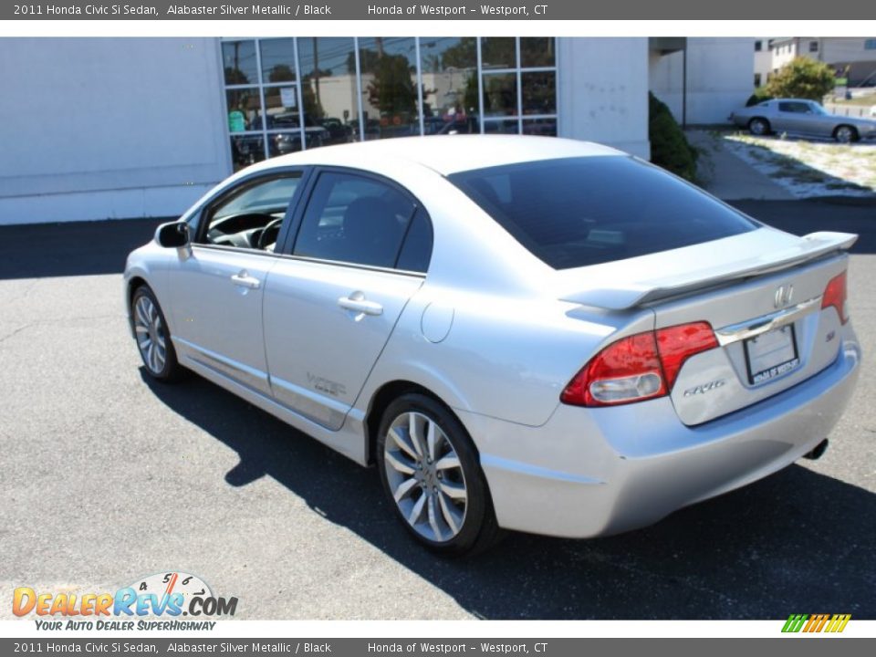 2011 Honda Civic Si Sedan Alabaster Silver Metallic / Black Photo #10