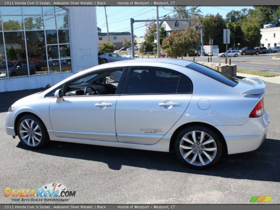 2011 Honda Civic Si Sedan Alabaster Silver Metallic / Black Photo #11
