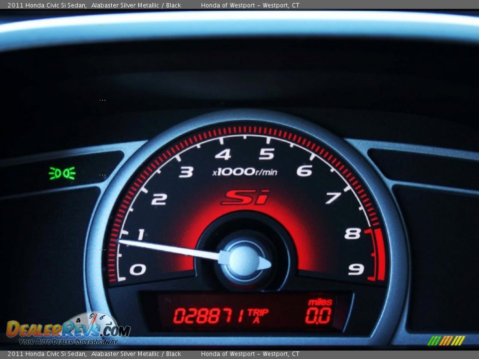 2011 Honda Civic Si Sedan Alabaster Silver Metallic / Black Photo #13