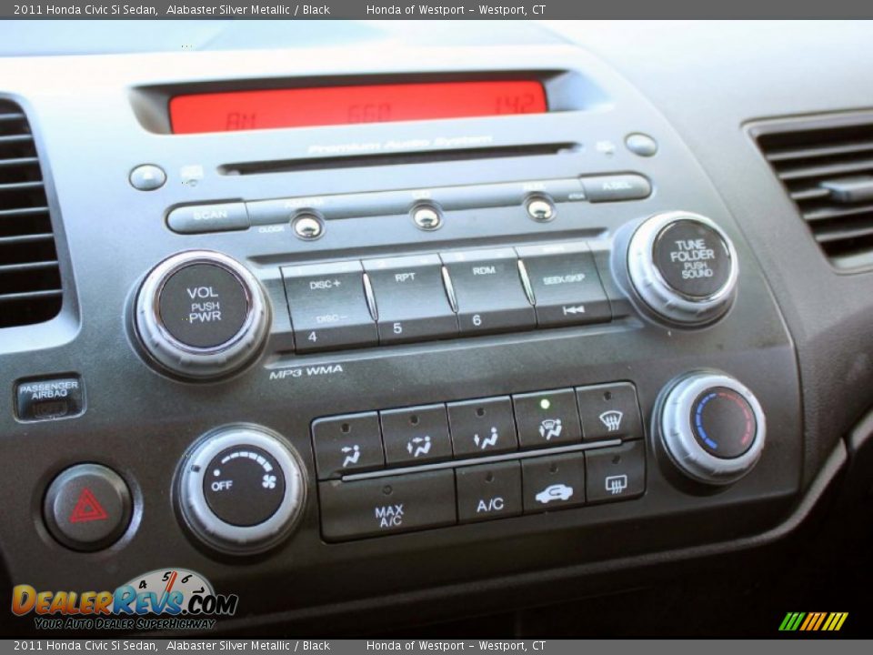 2011 Honda Civic Si Sedan Alabaster Silver Metallic / Black Photo #14