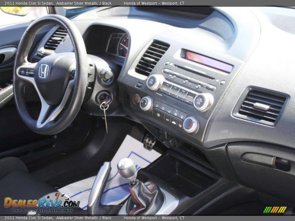 2011 Honda Civic Si Sedan Alabaster Silver Metallic / Black Photo #15