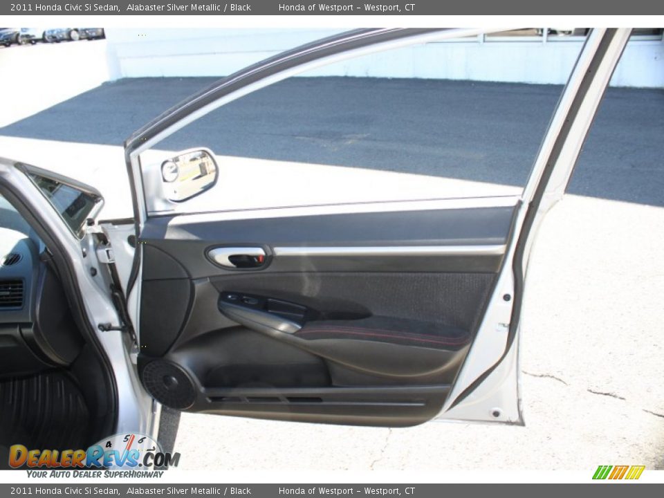 2011 Honda Civic Si Sedan Alabaster Silver Metallic / Black Photo #16