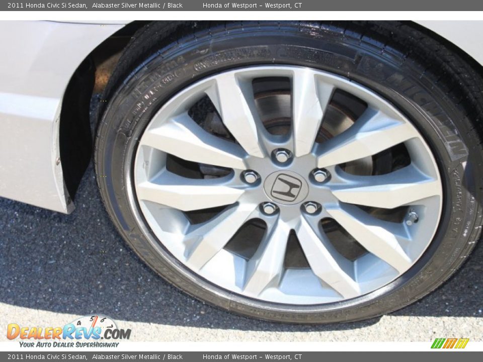 2011 Honda Civic Si Sedan Alabaster Silver Metallic / Black Photo #21
