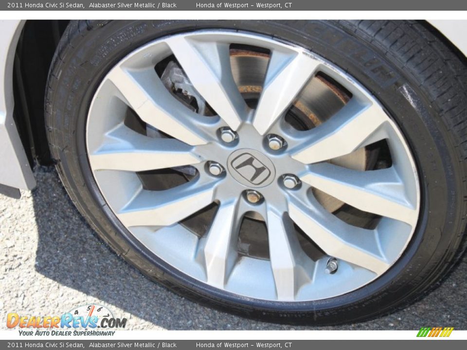 2011 Honda Civic Si Sedan Alabaster Silver Metallic / Black Photo #22