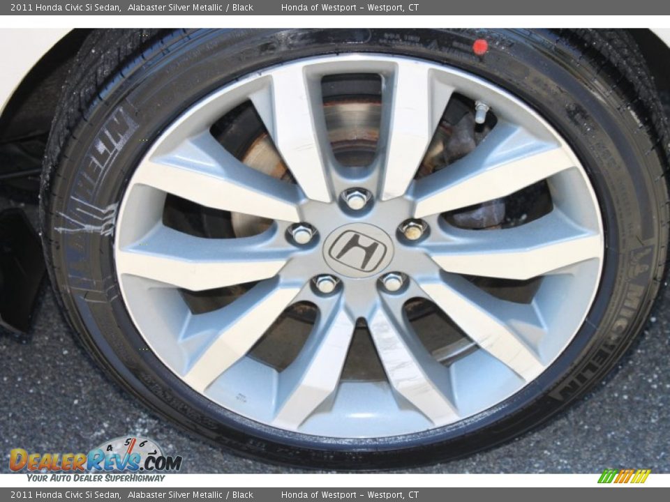 2011 Honda Civic Si Sedan Alabaster Silver Metallic / Black Photo #23