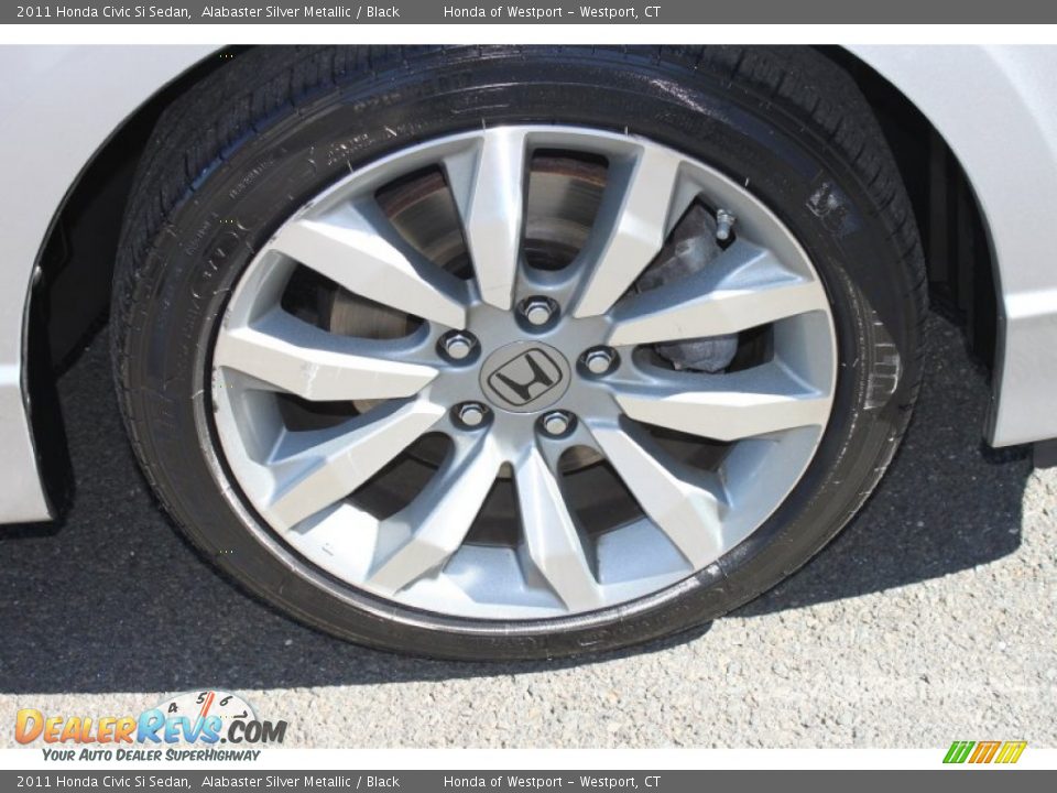 2011 Honda Civic Si Sedan Alabaster Silver Metallic / Black Photo #24