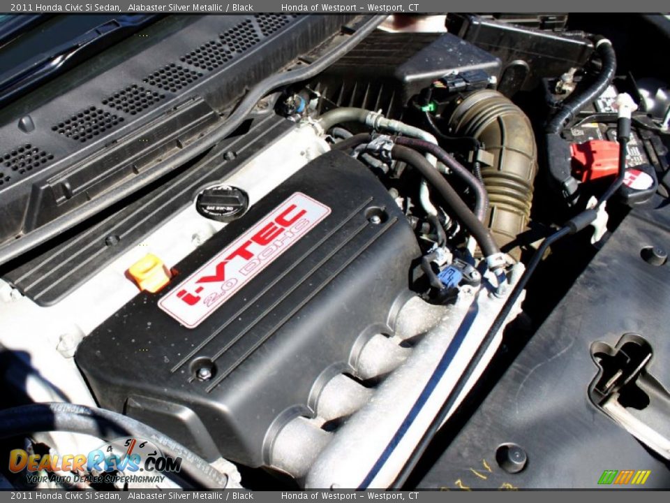 2011 Honda Civic Si Sedan Alabaster Silver Metallic / Black Photo #25
