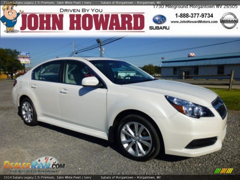 2014 Subaru Legacy 2.5i Premium Satin White Pearl / Ivory Photo #1