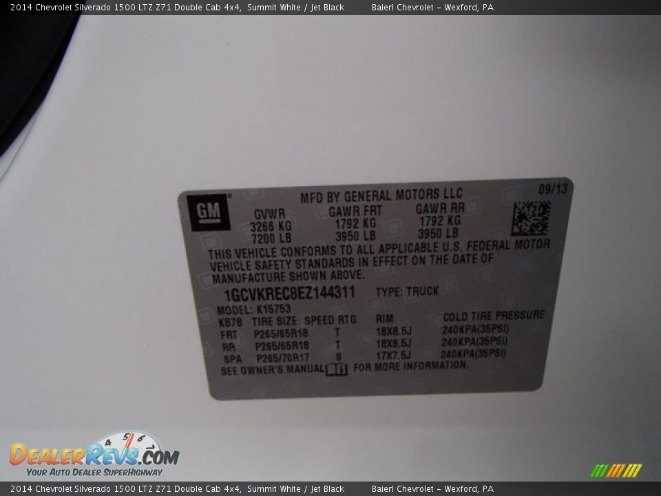 2014 Chevrolet Silverado 1500 LTZ Z71 Double Cab 4x4 Summit White / Jet Black Photo #20