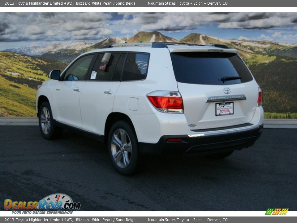 2013 Toyota Highlander Limited 4WD Blizzard White Pearl / Sand Beige Photo #3