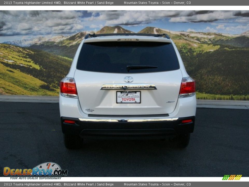 2013 Toyota Highlander Limited 4WD Blizzard White Pearl / Sand Beige Photo #4