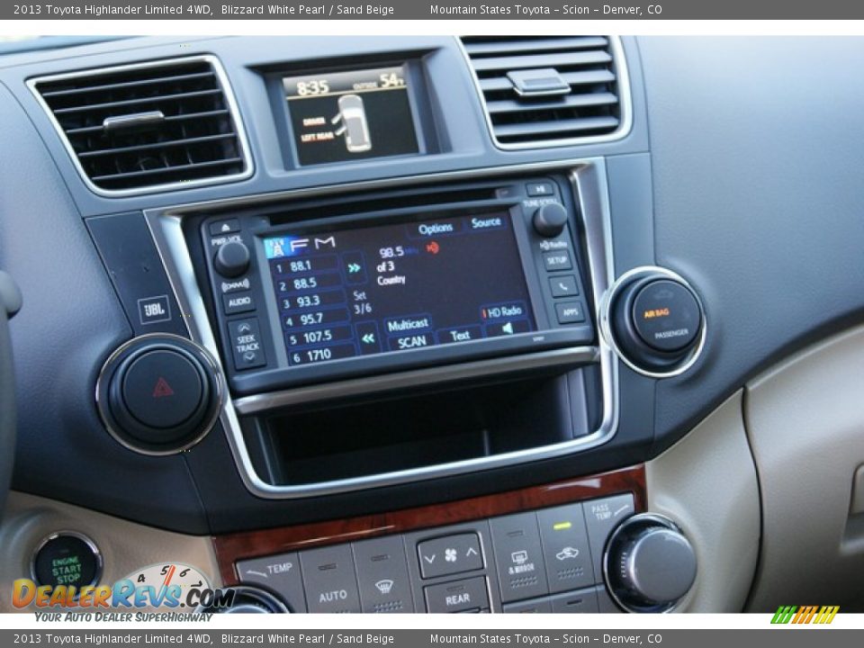 2013 Toyota Highlander Limited 4WD Blizzard White Pearl / Sand Beige Photo #6