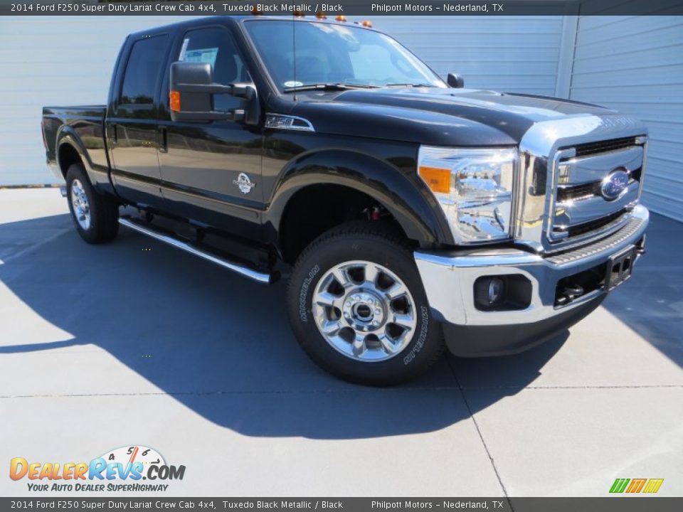 2014 Ford F250 Super Duty Lariat Crew Cab 4x4 Tuxedo Black Metallic / Black Photo #1