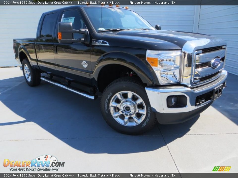 2014 Ford F250 Super Duty Lariat Crew Cab 4x4 Tuxedo Black Metallic / Black Photo #2