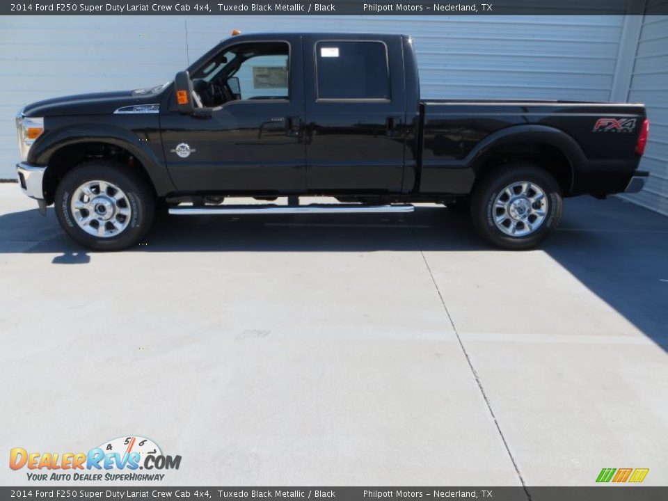 2014 Ford F250 Super Duty Lariat Crew Cab 4x4 Tuxedo Black Metallic / Black Photo #6