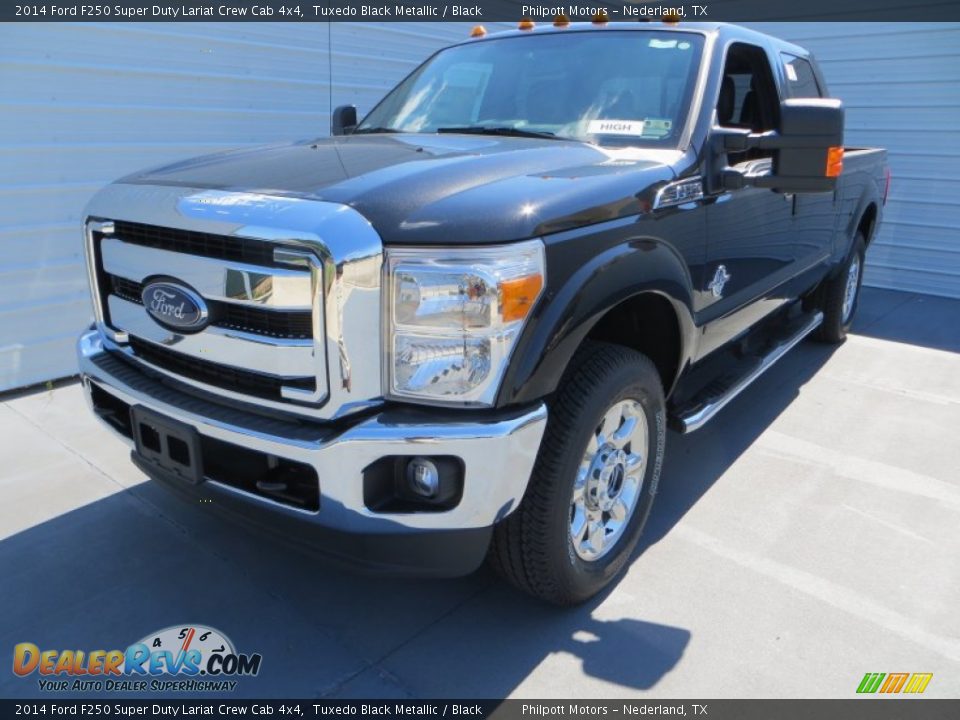 2014 Ford F250 Super Duty Lariat Crew Cab 4x4 Tuxedo Black Metallic / Black Photo #7