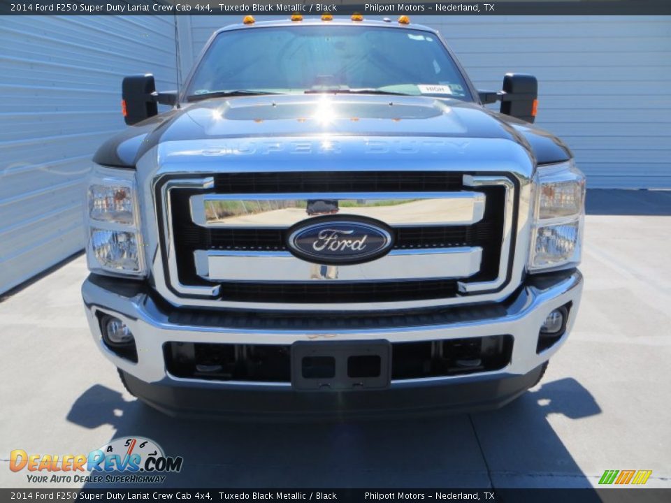 2014 Ford F250 Super Duty Lariat Crew Cab 4x4 Tuxedo Black Metallic / Black Photo #8
