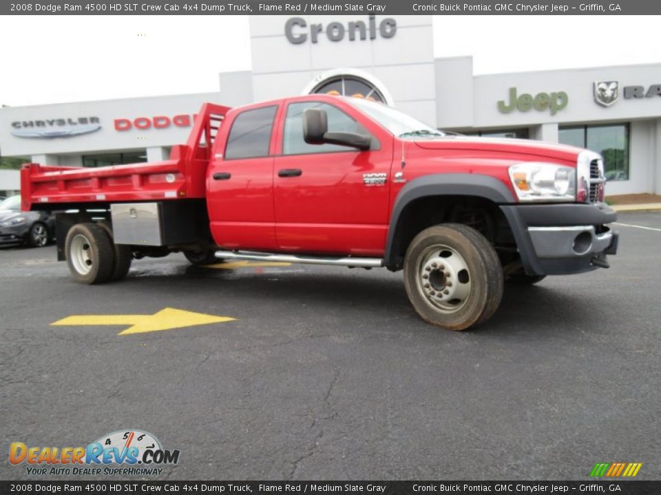 2008 Dodge Ram 4500 HD SLT Crew Cab 4x4 Dump Truck Flame Red / Medium Slate Gray Photo #1