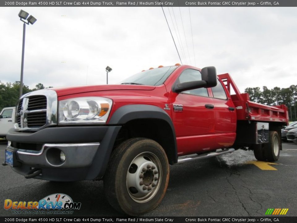 Front 3/4 View of 2008 Dodge Ram 4500 HD SLT Crew Cab 4x4 Dump Truck Photo #2
