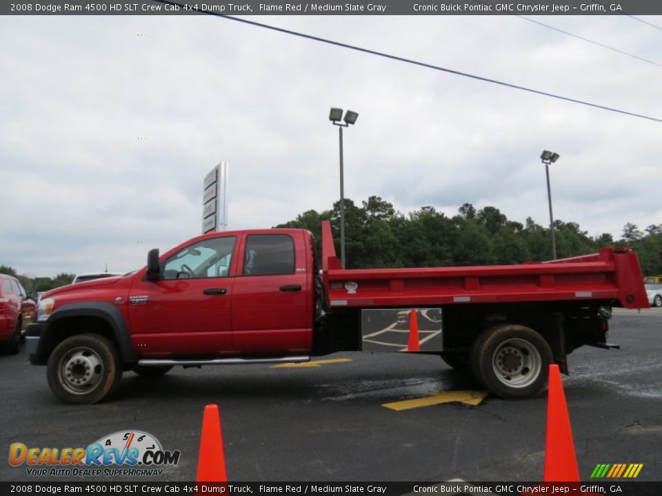 2008 Dodge Ram 4500 HD SLT Crew Cab 4x4 Dump Truck Flame Red / Medium Slate Gray Photo #3