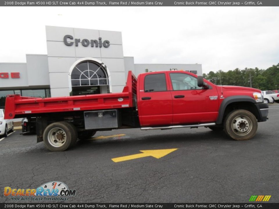 2008 Dodge Ram 4500 HD SLT Crew Cab 4x4 Dump Truck Flame Red / Medium Slate Gray Photo #7