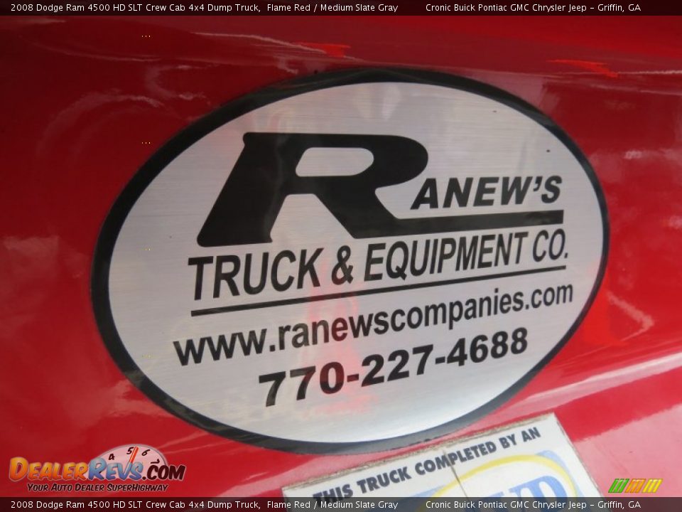 2008 Dodge Ram 4500 HD SLT Crew Cab 4x4 Dump Truck Flame Red / Medium Slate Gray Photo #12